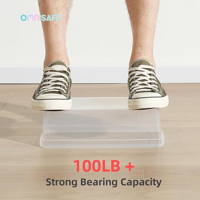 Stackable Plastic Storage Shoebox, BPA-Free Nestable Container - Image 6