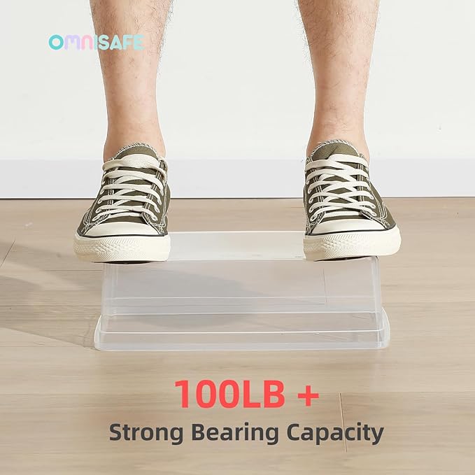 6 Quart Stackable Plastic Storage Shoebox, BPA-Free Nestable Container - Image 5