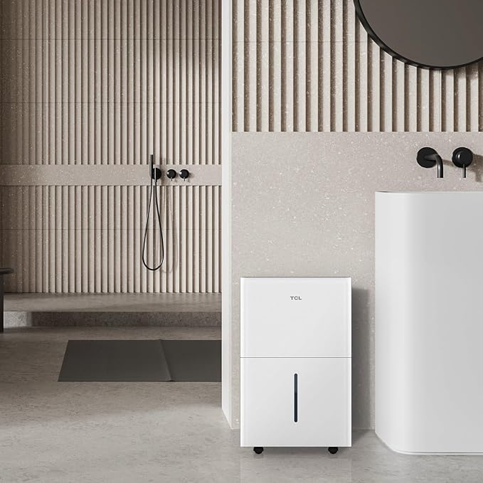 TCL 3000 Sq. Ft. Smart Dehumidifier, Energy Star Most Efficient, Ultra-Compact, 32 Pints Per Day, for Whole House, Basement, Bathroom & Bedroom, Works with Alexa/Google Assistant