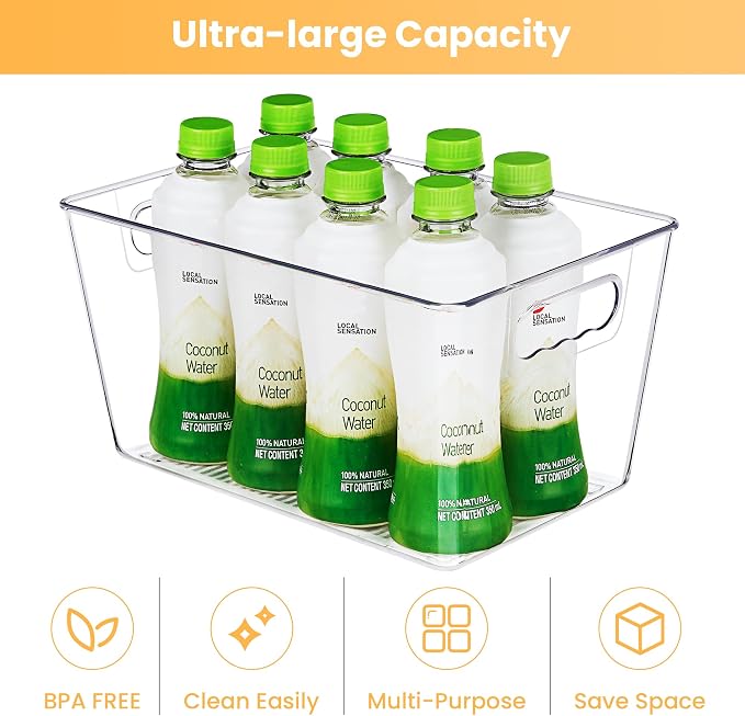 YIHONG 16 Pack Clear Pantry Organizer Bins, Plastic Storage Containers - Image 3