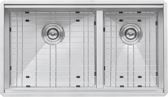 Ruvati 33-inch Workstation 60/40 Double Bowl Undermount 16 Gauge Stainless Steel Ledge Kitchen Sink - RVH8356