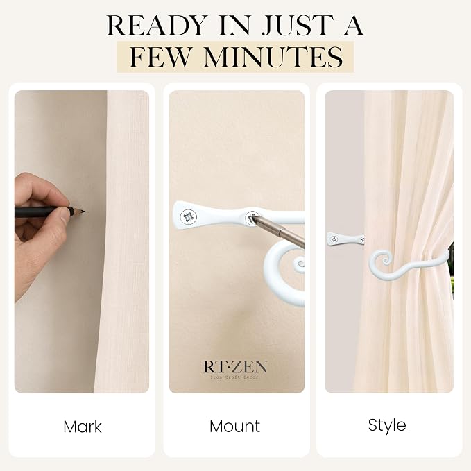 RTZEN Metal Curtain Tiebacks, Drapery Holders - Image 7