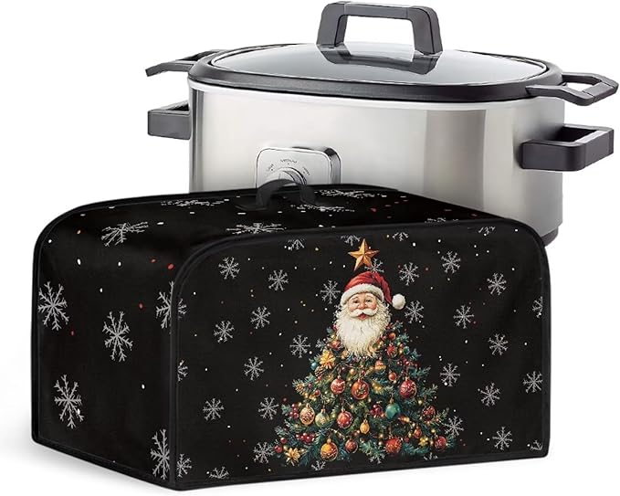 Christmas Tree Small Appliance Dust Cover Measuring 17" x 10.8" x 9.8" Crock Pot Slow Cookers cover Kitchen Living Room Table Decorations Kitchen Utensils