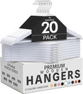 Utopia Home Wooden Hangers 20 Pack – Slim Suit Hangers White | 360° rotatable by UTOPIAHOME