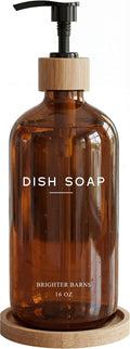 Amber Glass Dish Soap Dispenser by BrighterBarns