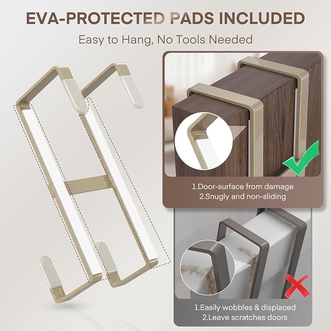 FYY 2 Packs Over The Door Hooks, Double Sided Door Hanger Hook - Image 3