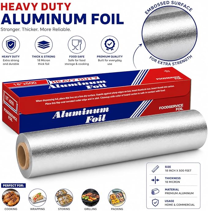 Aluminum Foil Roll 18"x 500 feet - Image 3