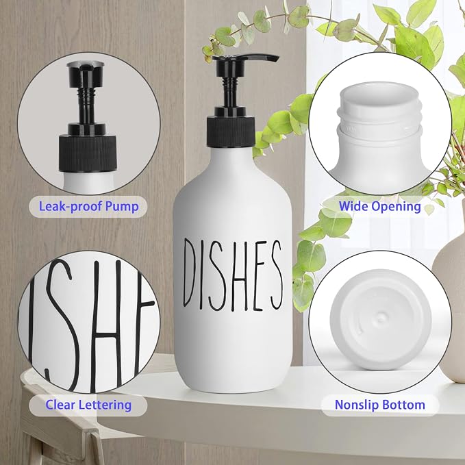 Dish Soap Dispenser 500ml Large Plastic Soap Dispenser Refillable Pump Liquid - Image 3