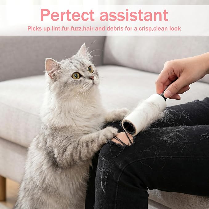 50 Pcs Lint Roller for Clothes, Mini Lint Roller Bulk Travel Size Sticky Hair - Image 5