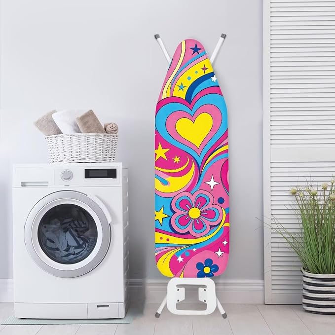 Hippie Floral Love Print Ironing Board Cover Hook & Loop Elastic Edge Easy to - Image 4