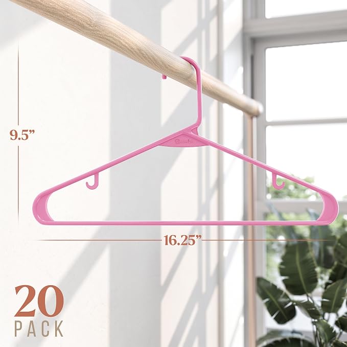 Plastic Hangers 20 Pack Pink - Image 2