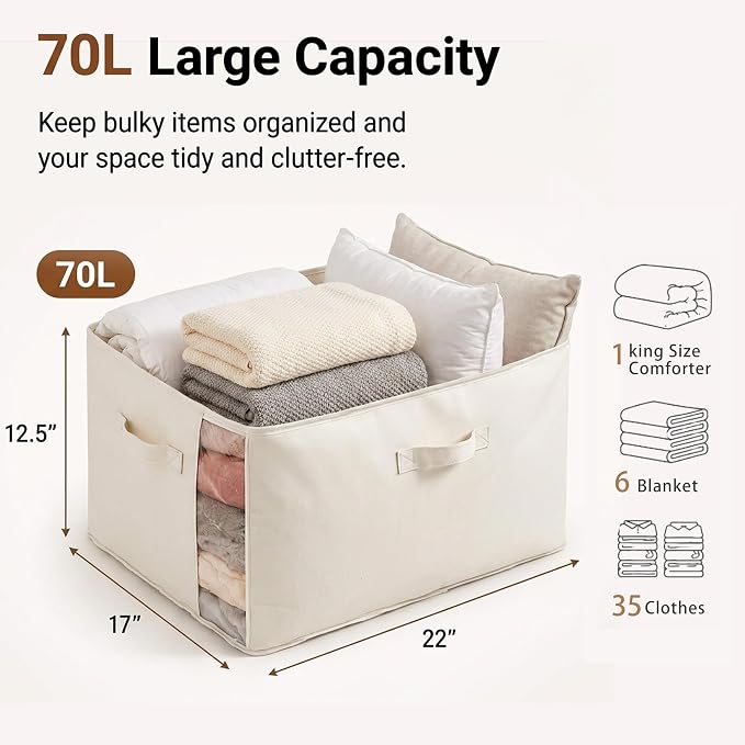 2Pack Canvas Storage Bags for Clothes & Comforters - Image 2