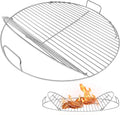 Coolbird Hinged Cooking Grate for 22 Inch Charcoal Grill, Iron Replacement Grill Grate with