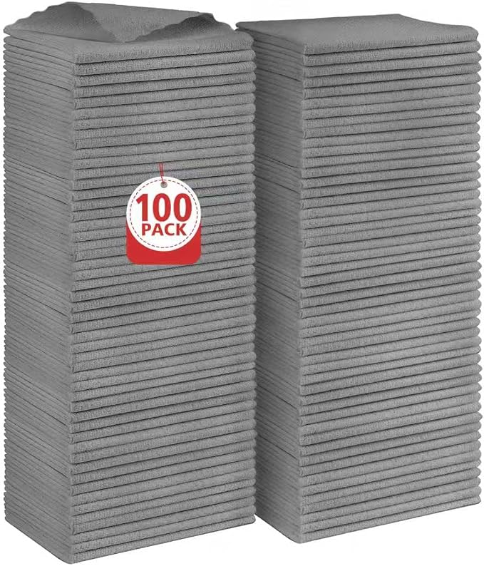 Orighty Microfiber Cleaning Cloth Bulk, 100 Pack, 11.5x11.5 inch, Soft Highly by AllRightinOrighty