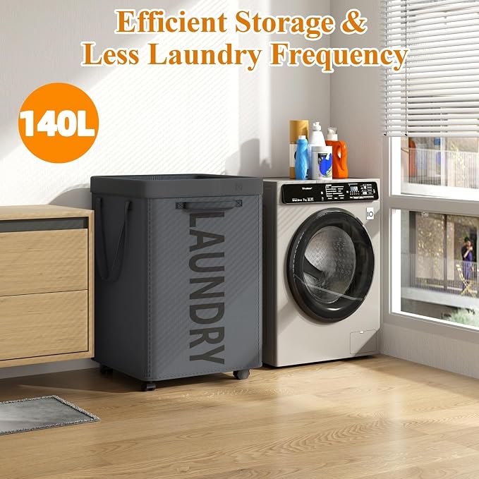 Optish 140L Extra Large Laundry Basket - Image 2