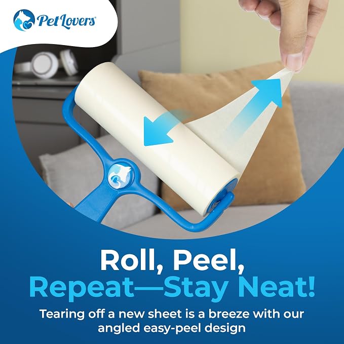 PetLovers 6.3" Extra Sticky Lint Roller 4 Pack of Large Refills Only - Image 4