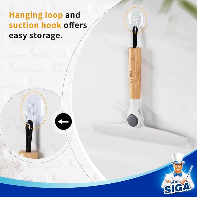 MR.SIGA Silicone Squeegee for Shower Door, 10 inch, showers and glass surfaces - Image 6