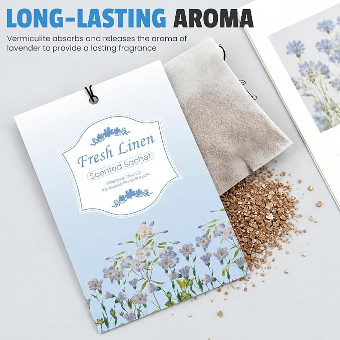 FURWEY 16 Packs Linen Scented Sachets, Long Lasting Sachet Bag - Image 6