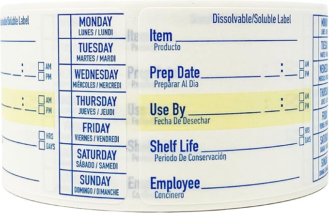 2x3 Dissolvable Food Labels, 500 Label Stickers, Bottle Labels for Storage Bins, Sticker Labels for Food containers, (500, Blue)