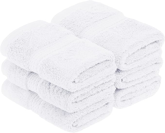 Superior Egyptian Cotton Plush & Absorbent, Face Towel Set of 6, Soft Luxury by SUPERIOR