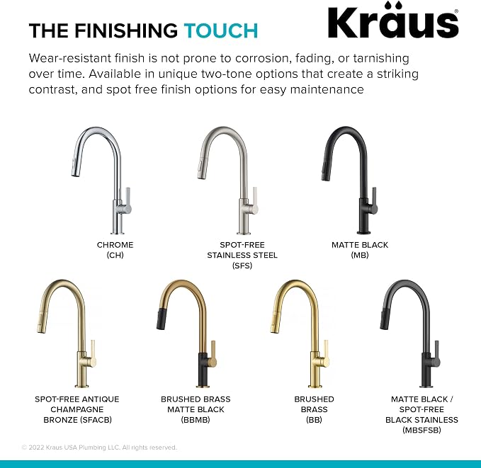 KRAUS Oletto High-Arc Single Handle Pull-Down Kitchen Sink Faucets in Brushed - Image 14