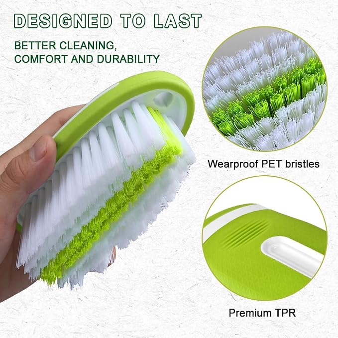 Carpet and Upholstery Cleaning Brush, Stiff Bristle Carpet Detailing Scrubber - Image 4