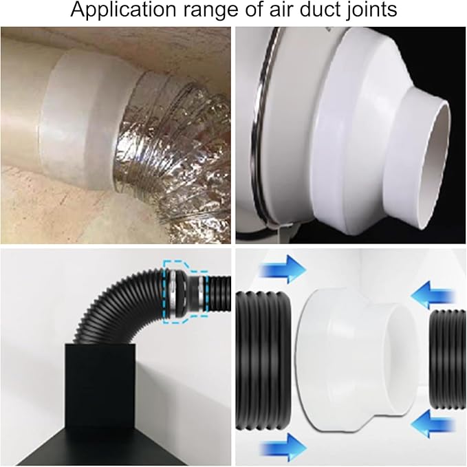 PATIKIL 5" to 3" Duct Reducer, 2 Pack Duct Connector Ducting Inline Adapter Increaser ABS Plastic Vent for HVAC Heating Cooling Air Ventilation (120-80mm)