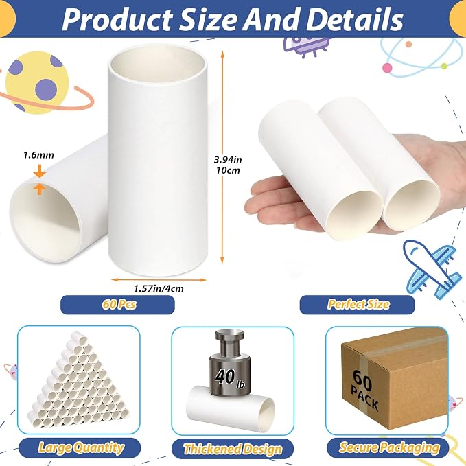 MAPVOLUT 60-Pack Thick Craft Tubes - Image 2