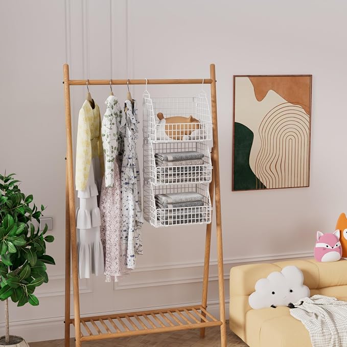 PUPPYCUTE Hanging Closet Organizer and Storage, Clothes Hanging Shelves Wire - Image 4