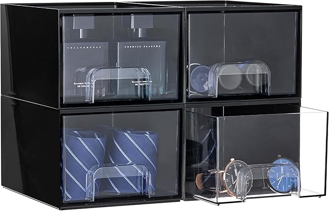 Vtopmart Black Small Stackable Storage Drawers by Vtopmart