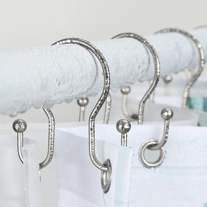 Shower Curtain Hooks, Stainless Steel Shower Curtain Hangers, Metal Shower - Image 2