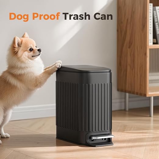 TrashAid Small Black Bathroom Trash Can - Image 6