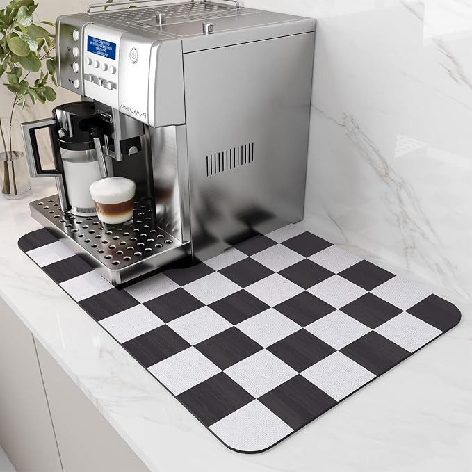 AMOAMI Dish Drying Mat for Kitchen Counter-Coffee Mat Bar Accessories, Hide by AMOAMI