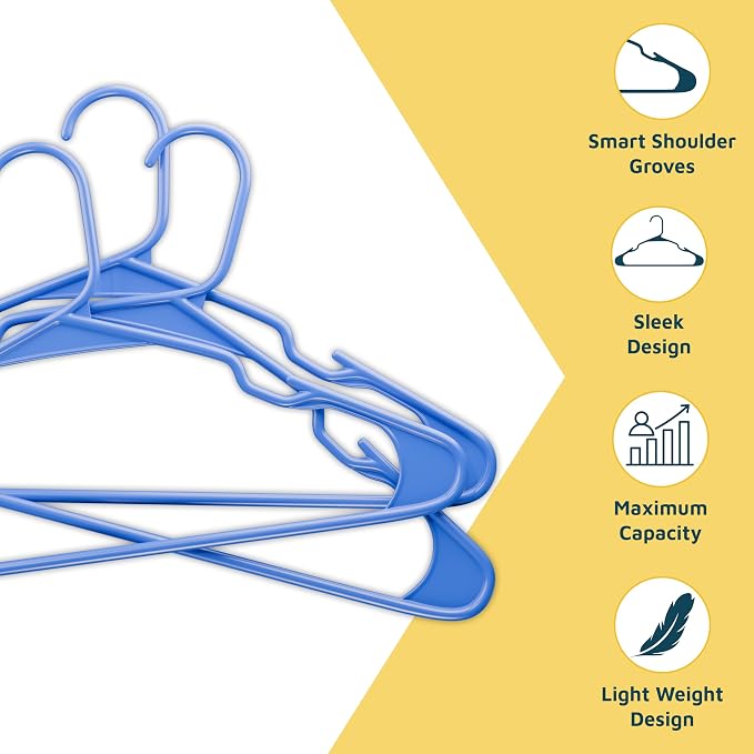 Lifemaster Plastic Clothes Hangers – Heavy Duty Hanger Set, - Image 4