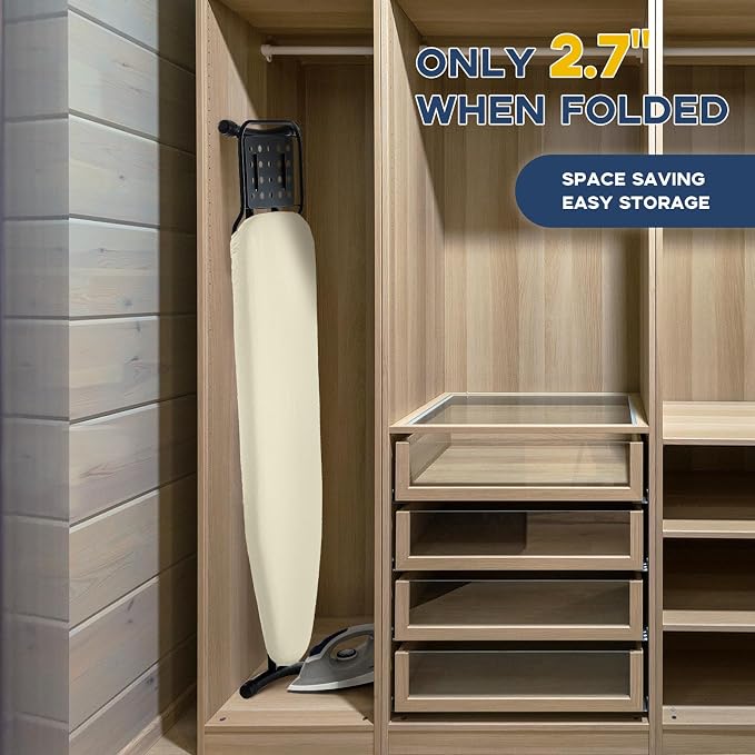 Ironing Board Full Size, RAINHOL Ivory 43x13 Compact Iron Board - Image 7