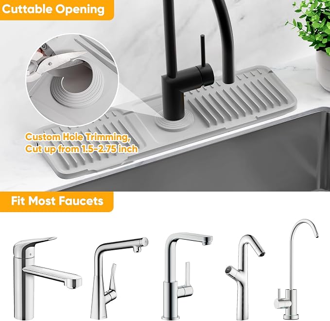 17.7'' Folding Faucet Mat for Kitchen Sink Splash Guard Kitchen Sink Faucet Mat - Image 7