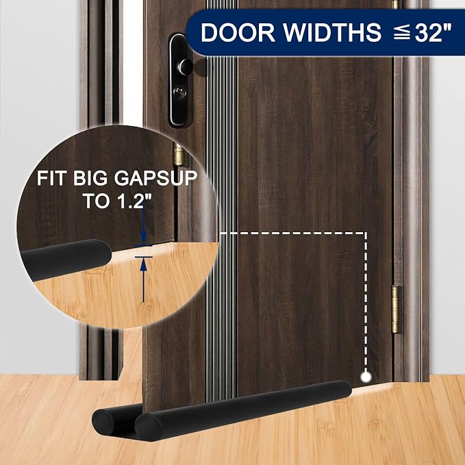 32" Adjustable Under Door Draft Stopper Blocks Air, Dust & Noise | 32-inch - Image 7