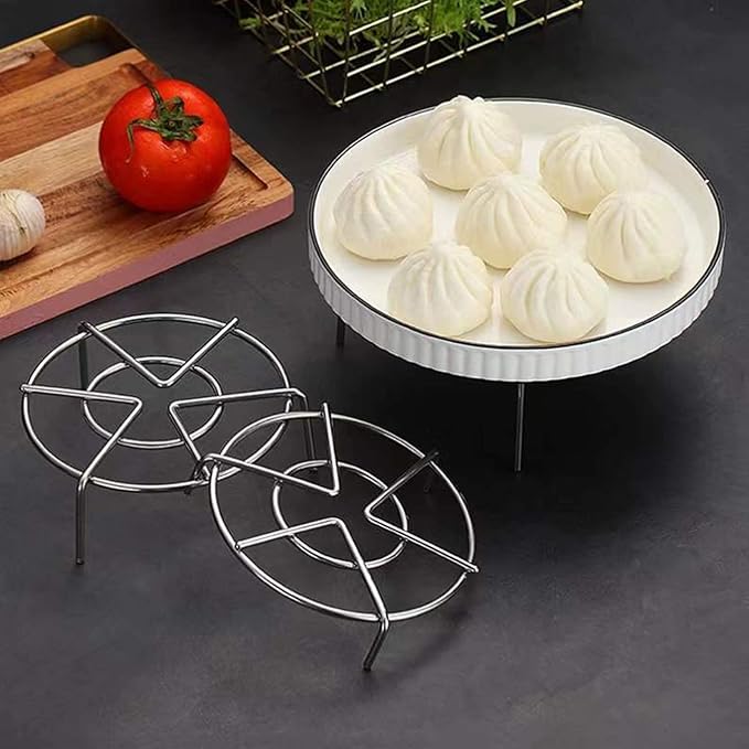 Stainless Steel Steam Rack Set of 3, 6.3" Tall Heavy Duty Pressure Cooker Trivet Rack Stand - Height 1.2", 2", 2.7"