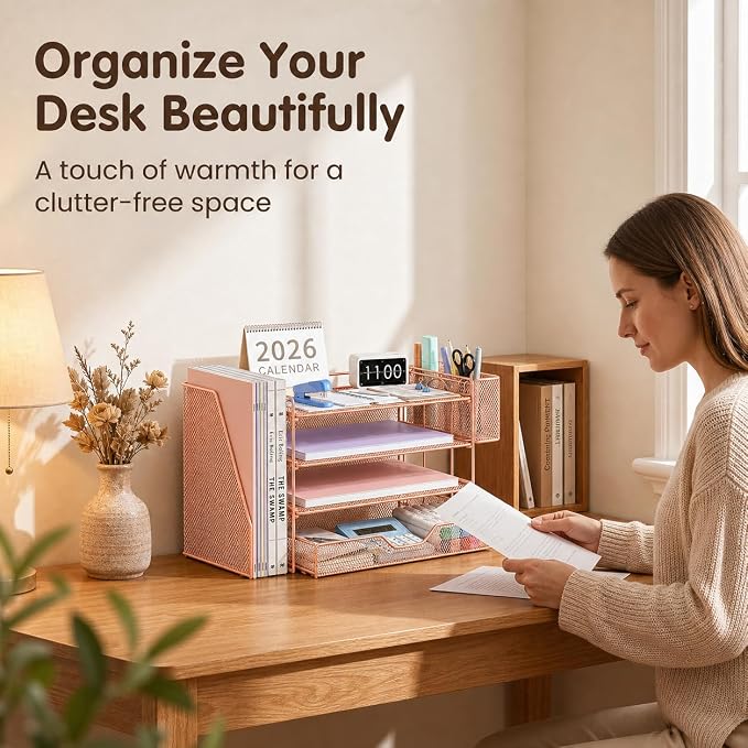 Desk Organizers and Accessories, 4-Tier Desktop File Organizer - Image 3