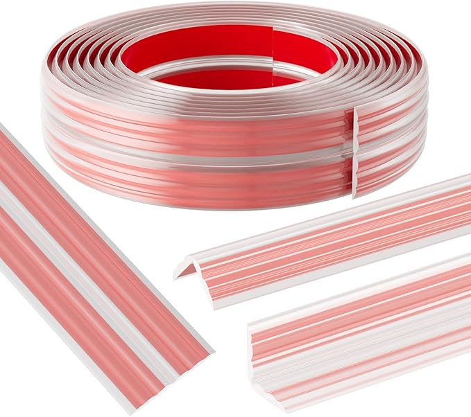 Wall Corner Protector & Edge Guard，Peel and Stick Wall Trim Moulding Inside & Outside Corner Molding Trim Caulk Strip, Self Adhesive Trim for Wall Edge,Ceiling,Countertop, 2.36” W x10’ L，Clear