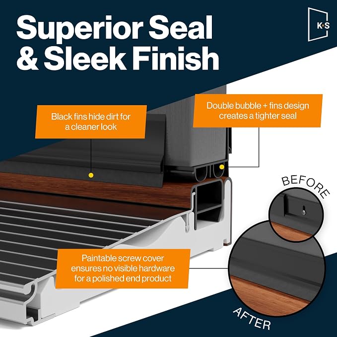 Adjustable Double Bubble Door Sweep & Draft Stopper | Under Door Seal - Image 6