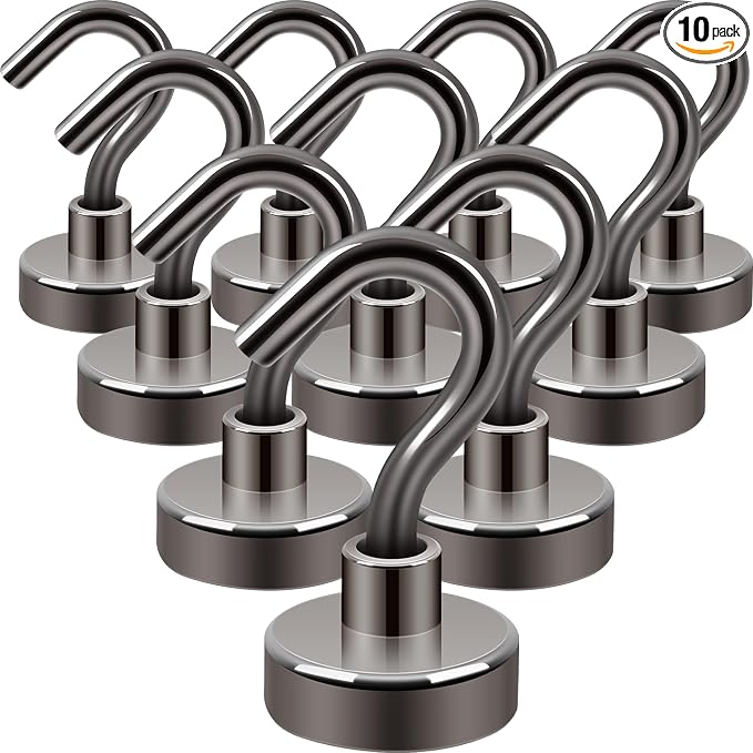 Neosmuk Magnetic Hooks, 30lb Heavy Duty, 10 Pack by Neosmuk