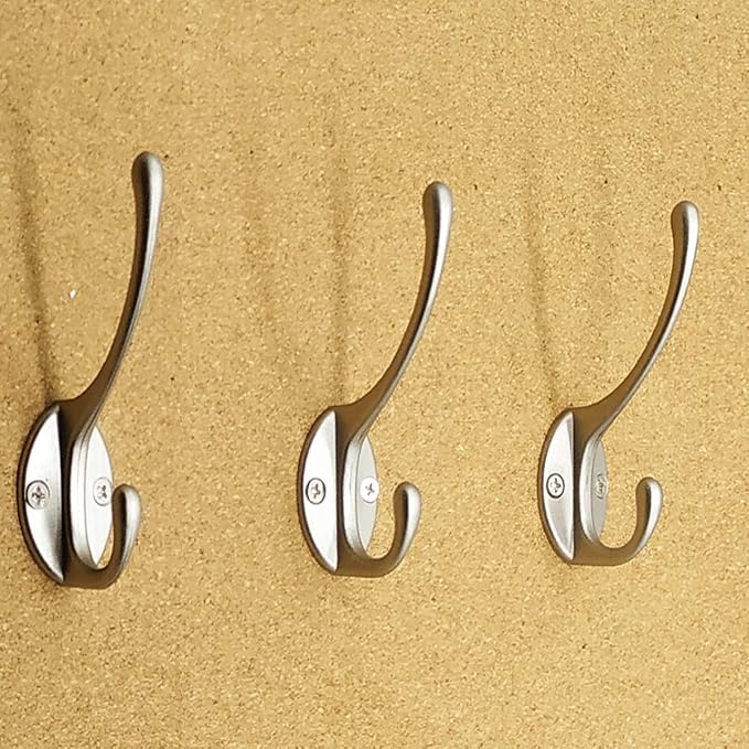 IBosins 10 Pack Silvery Double Coat Hooks Utility Hooks - Image 5