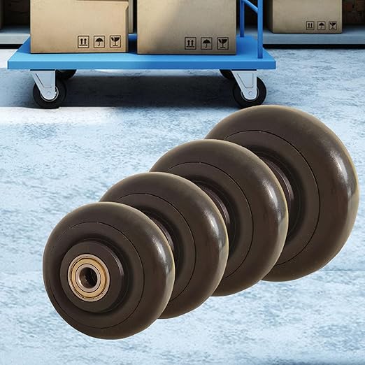 Caster Wheels Heavy Duty Lockable Bearing Plate 4 PCS Shelf Replacement for Platform Trucks Cart Furniture Workbench (3.5 inches, Black)
