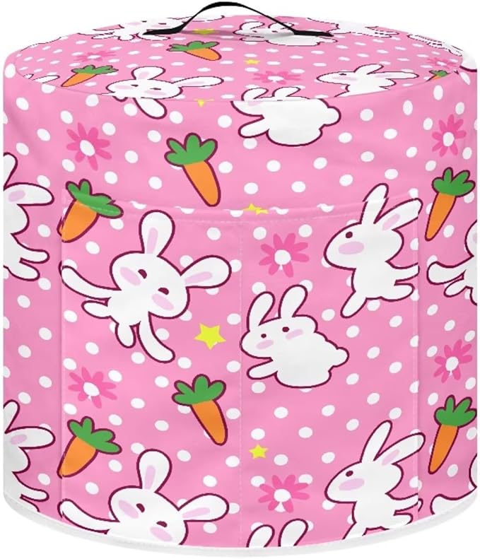 TODIYADDU Cute Rabbit Pressure Cooker Cover for Women Trendy Instant Pots Cover with Top Handle and Pocket Kitchen Appliance Cover Dust Cover for 3 Quart Instant Pots and Extra Accessories