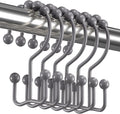 Titanker Shower Curtain Hooks Rings, Rust-Resistant Metal Double Glide Shower by Titanker