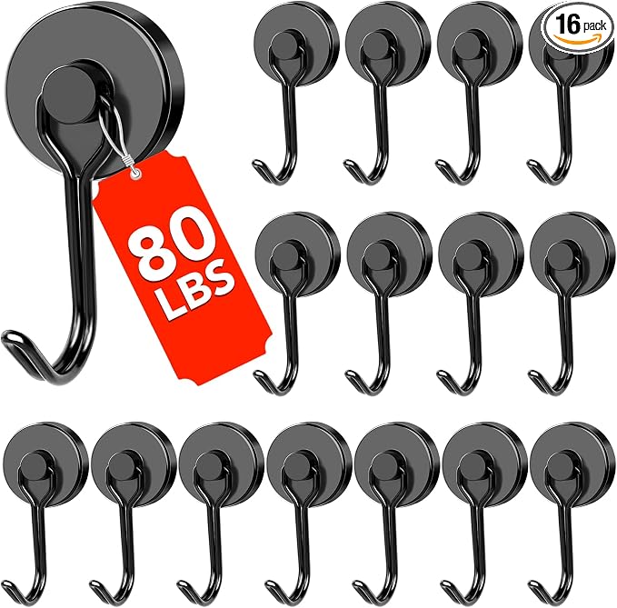 DIYMAG Magnetic Hooks, 80LBS Heavy Duty 16 Pack 2026 Cruise Ship Essentials by DIYMAG