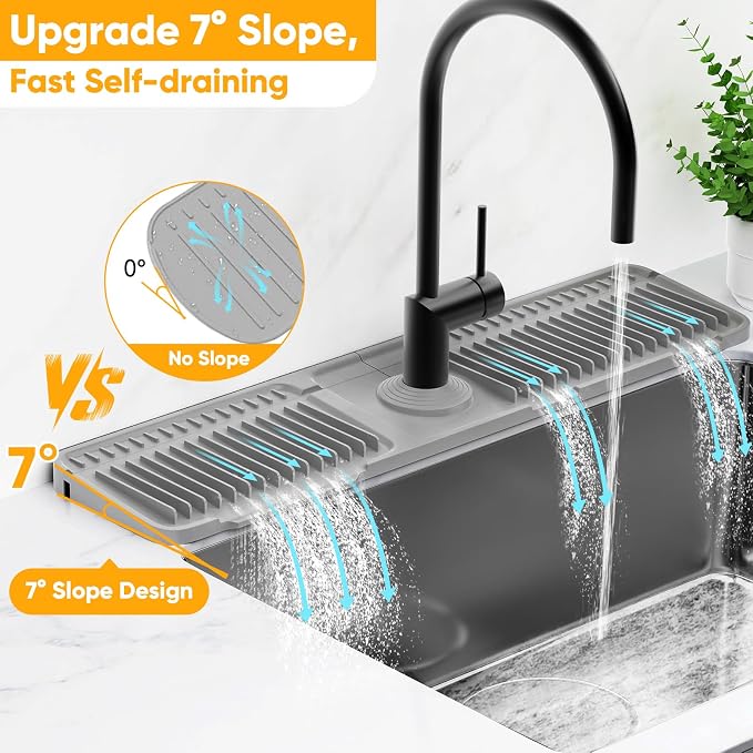24'' Longer Faucet Mat for Kitchen Sink Splash GuardKitchen Sink Faucet Mat - Image 3