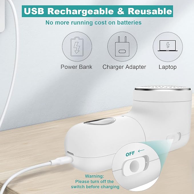 Fabric Shaver, USB Rechargeable Lint Remover - Image 4