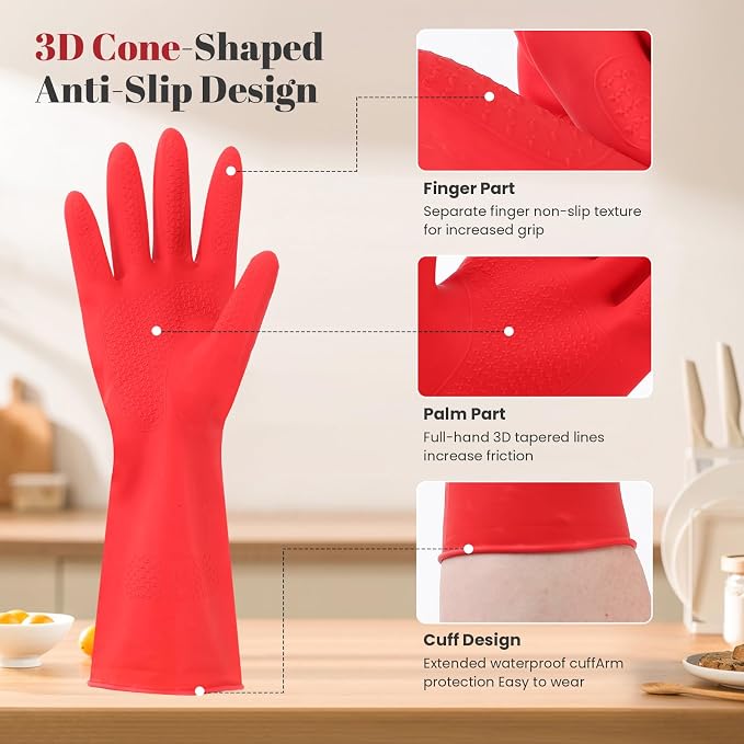 Rubber Cleaning Gloves for Dishwashing - Image 3